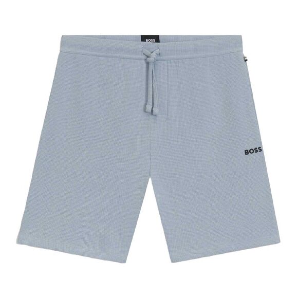 Boss Mens Waffle Embroidered Logo Pyjama Shorts / Blue